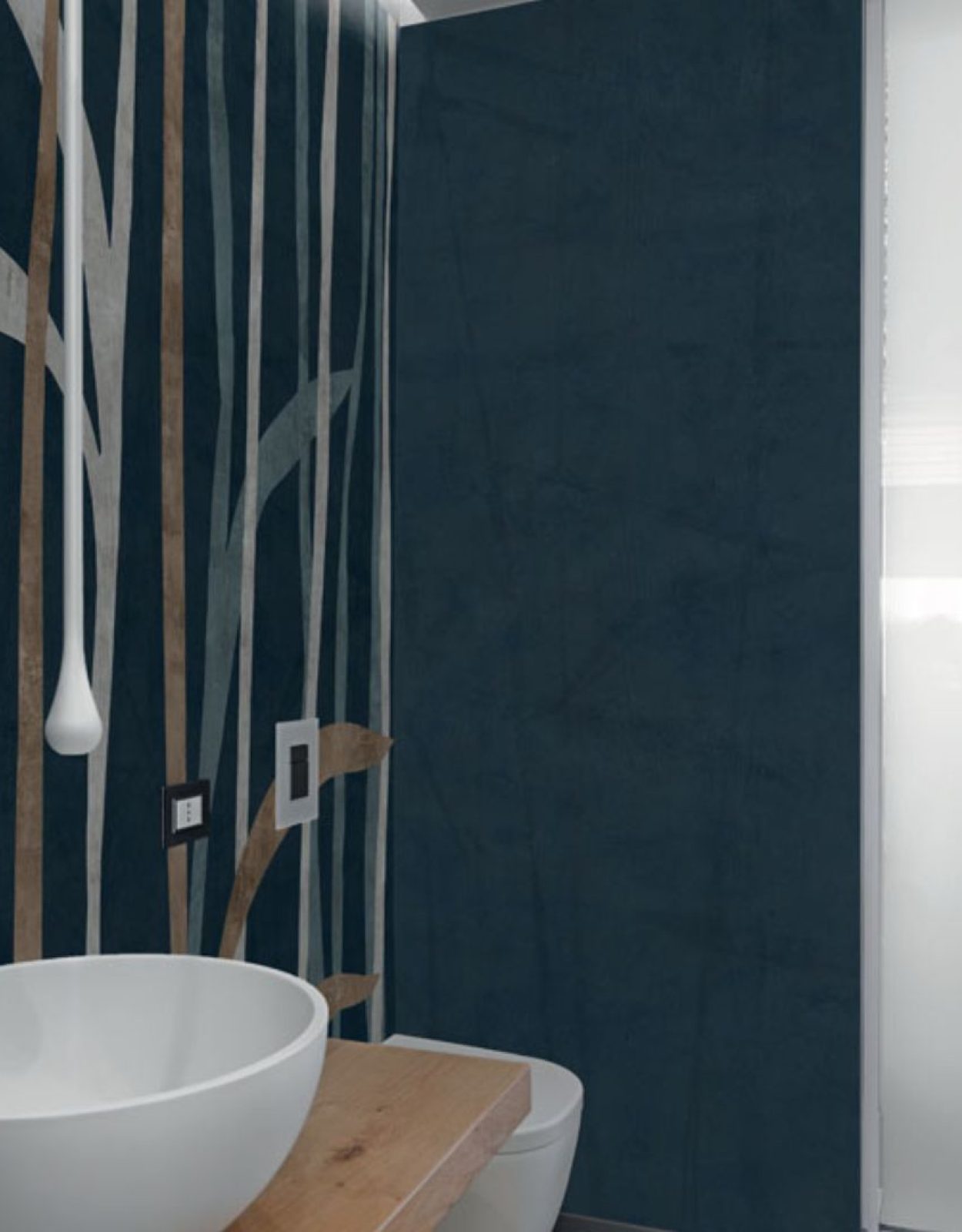 Bagno - Decoro Fibre Petrolio A/B, Fondo Petrolio A