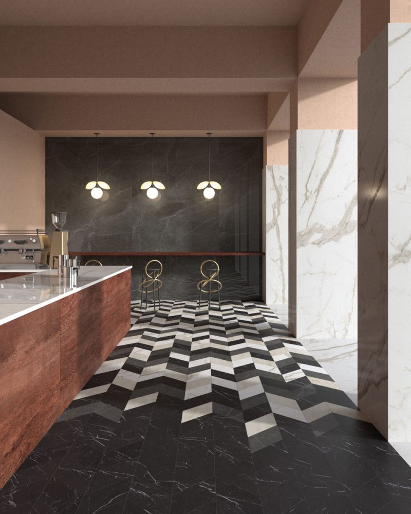 Locale realizzato con linea Marmi Pregiati